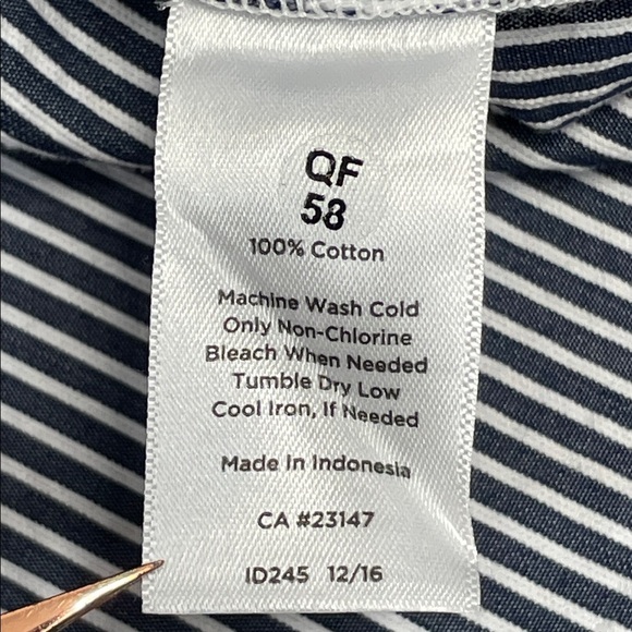 NWT Talbots Petites Navy White Striped Nautical Cotton Skirt Button Detail 8P - Picture 12 of 14